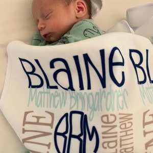 Personalized Baby Blanket - Newborn Swaddle Blanket