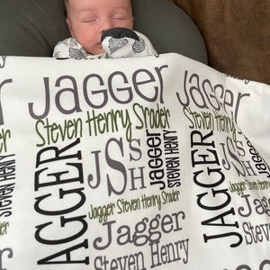 Personalized Baby Boy Blanket - Newborn Swaddle Blanket