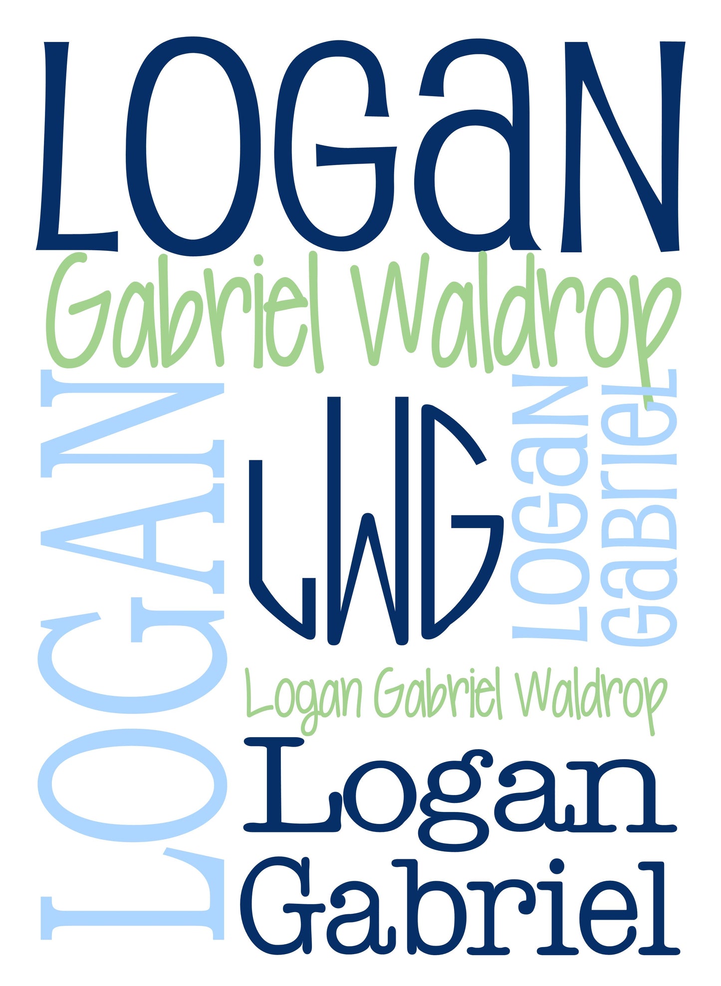 Personalized Baby Name Blanket - Classic Design - The Logan