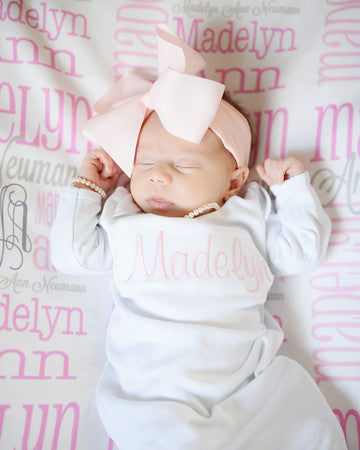 Personalized Baby Name Blanket - Classic Design - The Madelyn