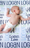 Personalized Baby Name Blanket - Classic Design - The Grayson